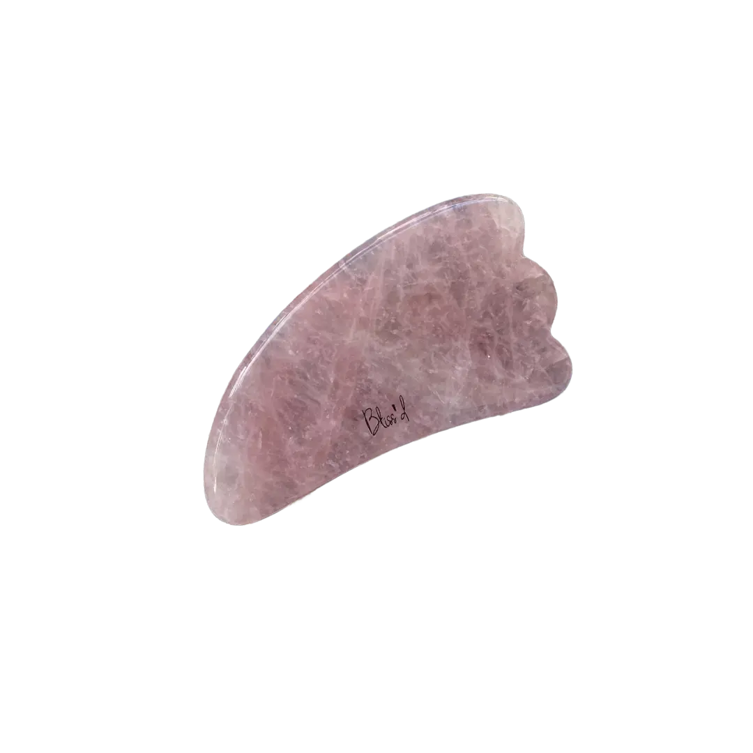 Rose Quartz Gua Sha Crystal Massage Tool Bliss&