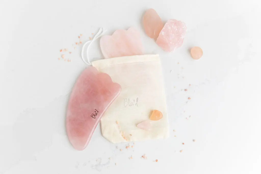 Mind + Body Self-Care Bundle: Reflection Journal & Rose Quartz Gua Sha Bliss&