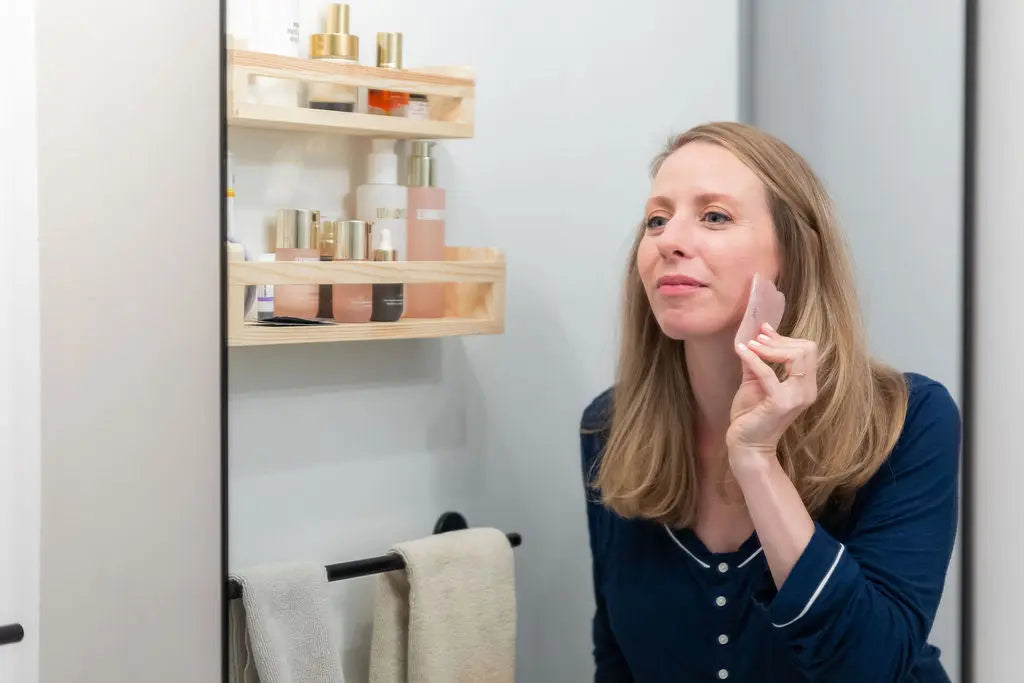 Rose Quartz Gua Sha Crystal Massage Tool Bliss&