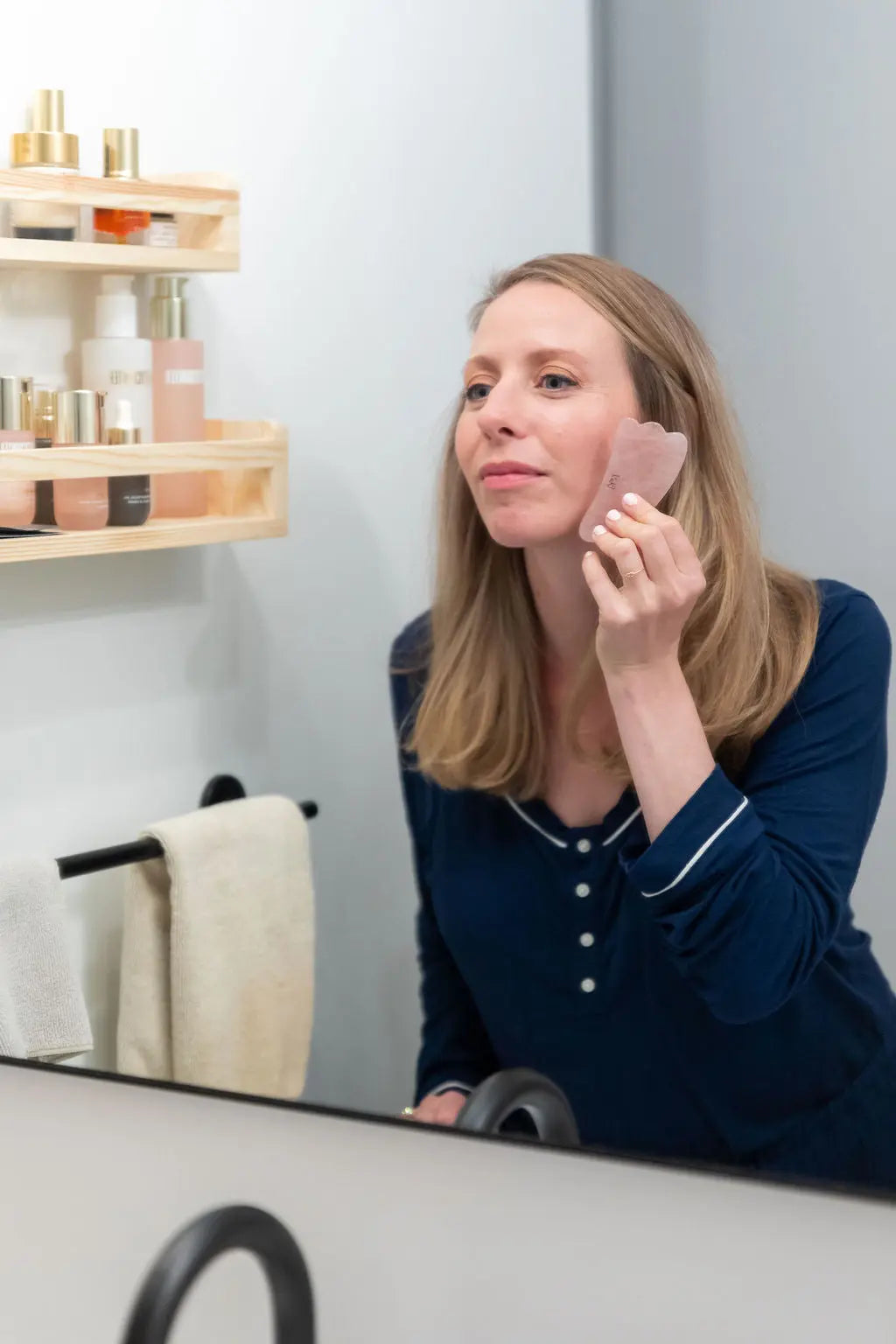 Rose Quartz Gua Sha Crystal Massage Tool Bliss&