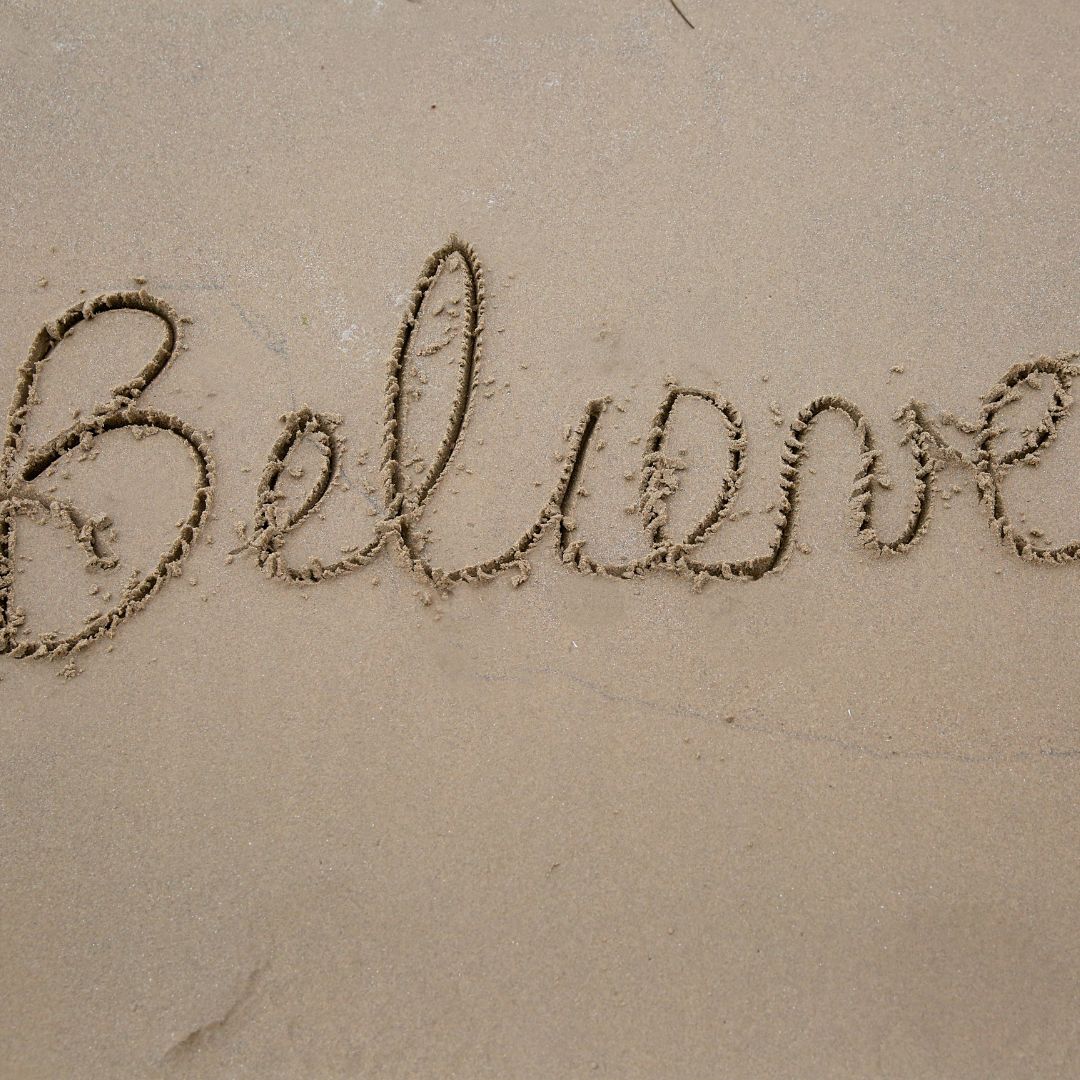 believe written in sand overcome limiting beliefs