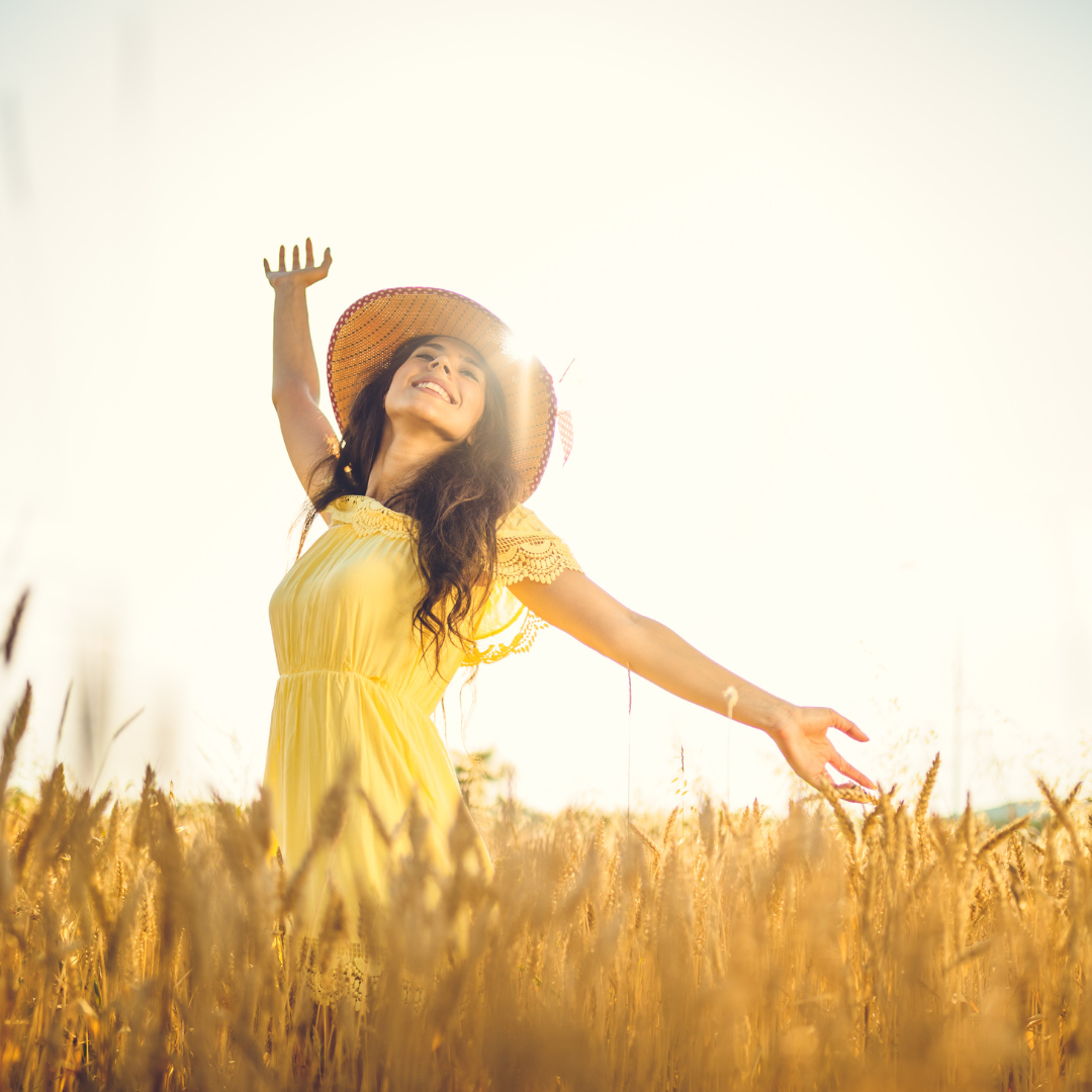Woman in yellow dress outside figured out what she wants in life