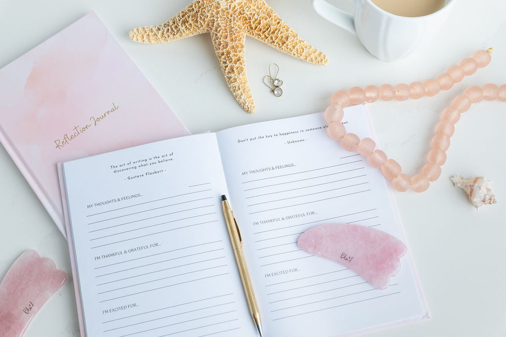 Anytime Reflection Journal open flatlay