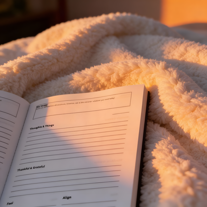 Interior daily journaling page for guided manifestation journal, (more) Magic by Bliss&