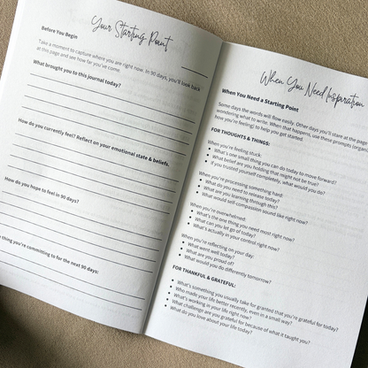 Pre-journailng check-in and prompt bank for Magic, daily journal for beginners